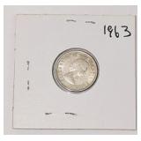 Silver 1963 Canada 10ï¿½ Coin