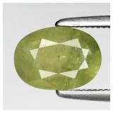 1.22ct 7.8x5.7mm Oval Natural Green Sapphire - Hea
