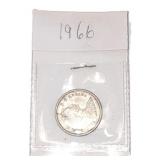 Silver 1966 Canada 25ï¿½ Coin