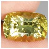 Antique Concave Cut Natural Unheated Lemon Quartz