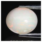 1.35ct Oval Cabochon Natural White Opal - Spectral