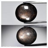 11.47ct 15.3x13.7mm Oval Natural Black 6 Ray Star