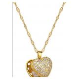20mm Simulated Diamond CZ 14k Gold Plated Necklace