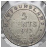 Canada Newfoundland 5 Cents 1917c