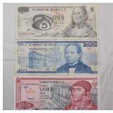 Lot of 3 Mexico Banknotes