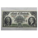 Bank of Montreal $5 1938 Banknote 505-62-02