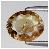 0.77ct 7.3x6mm Oval Natural Yellowish Green Tourma