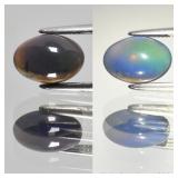 0.96ct 8.5x6mm Oval Cabochon Natural Black Opal -