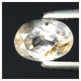 0.63ct 5.5x4mm Oval Natural Very Light Yellow Zirc