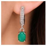 Silver 3.67g Green Onyx App 0.8ct Earring