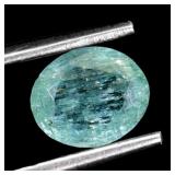 Oval Cut Natural Unheated Bluish Green Emerald Bra