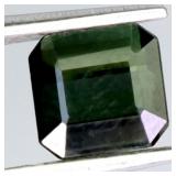 Octagon Natural Unheated Deep Green Tourmaline Moz