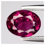 1.01ct 6.5x5mm Oval Natural Purplish Pink Rhodolit