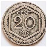 Italy 1919, 20 CENTISIMI coin