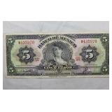 Mexico 1958 5 Pesos Banknote