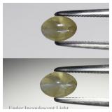 0.66ct Oval Cabochon Natural Green Cat's Eye Chrys