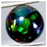 Round Cab AAA Floral Flash Play Of Color Crystal B