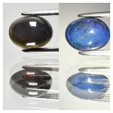 0.76ct 8x6mm Oval Cabochon Natural Black Opal - Co