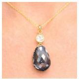 10K Gold 0.7g Black Dia 2.6+0.18ct Pendant