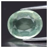 2.74ct 10.3x8.5mm Oval Natural Green Prehnite Unhe