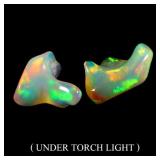 Pair 2pcs Rare AAA Floral Flash Play Of Color Crys