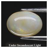 1.30ct 9.2x6.5mm Oval Natural White Opal - Spectra