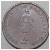 Canada LC-9A4 City Bank Habitant 1837 Penny Token