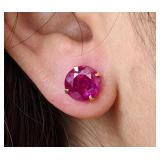 14K Gold Natural Ruby 0.76ct Earring Retail