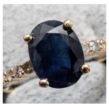 APPR $1500 10K Gold 1.82g Sapphire 1.4ct Dia 0 Siz