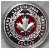 Canada $ 2006 Medal of Bravery with Enamel Effect