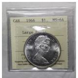 ICCS Canada Dollar 1966 Large Beads MS-64