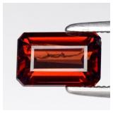 1.48ct 7.5x5mm Octagon Natural Reddish Orange Garn