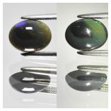 0.73ct 8x6mm Oval Cabochon Natural Black Opal - Co