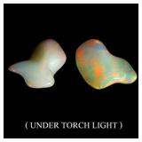 Pair 2pcs Rare AAA Floral Flash Play Of Color Crys