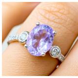 Silver 2.01g Amethyst 1ct Ring Size Retail