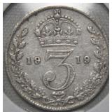 Great Britain George V 1919 Three Pence