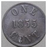 Canada PE-6A2 Fisheries & Agriculture 1855 One Cen