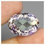 Oval Cut Natural Unheated Bi Color Purple Yellow A