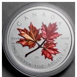 Canada $5 2001 Colored Silver Maple Leaf