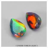 Pair 2pcs Pear AAA Floral Flash Play Of Color Blac