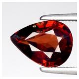 1.99ct 9.2x7mm Pear Natural Reddish Orange Garnet