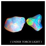 Pair 2pcs Rare AAA Floral Flash Play Of Color Crys