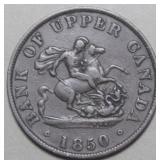 Canada PC-5A Bank of Upper Canada 1850 1/2 Penny T