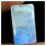 Octagon Natural White With Fire Blue Luster Moonst