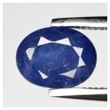 1.18ct 6.8x5.2mm Oval Blue Sapphire - Heated Glass
