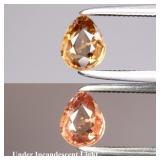 0.65ct 5.3x4.5mm Pear Natural Color Change Garnet