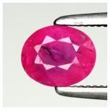 0.75ct 5.7x4.7mm Oval Natural Purplish Pink Sapphi