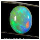 Oval Cab AAA Floral Flash Play Of Color Crystal Fi