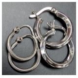 Silver 2 Pairs Of Small Hoop Set Retail Value