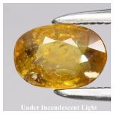 0.67ct 6.3x4.5mm Oval Natural Greenish Yellow Sphe